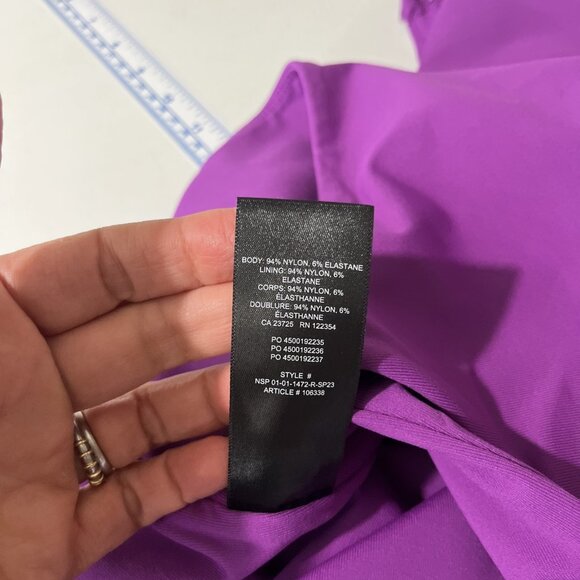 Aritzia Babaton Purple Square Neck Tank Bodysuit Womens Size L - Picture 7 of 9